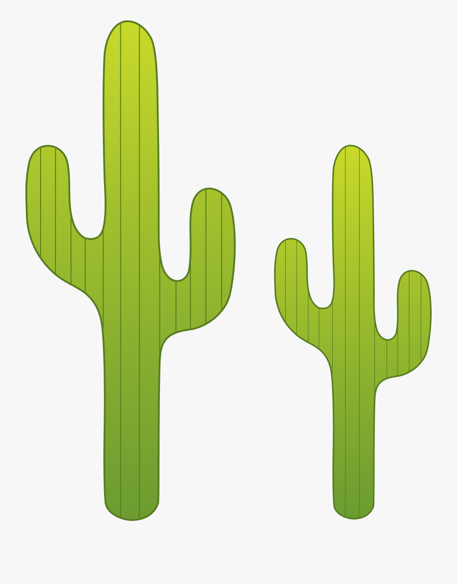Two Saguaro Cacti Free Clip Art - Cactus Clipart, Transparent Clipart