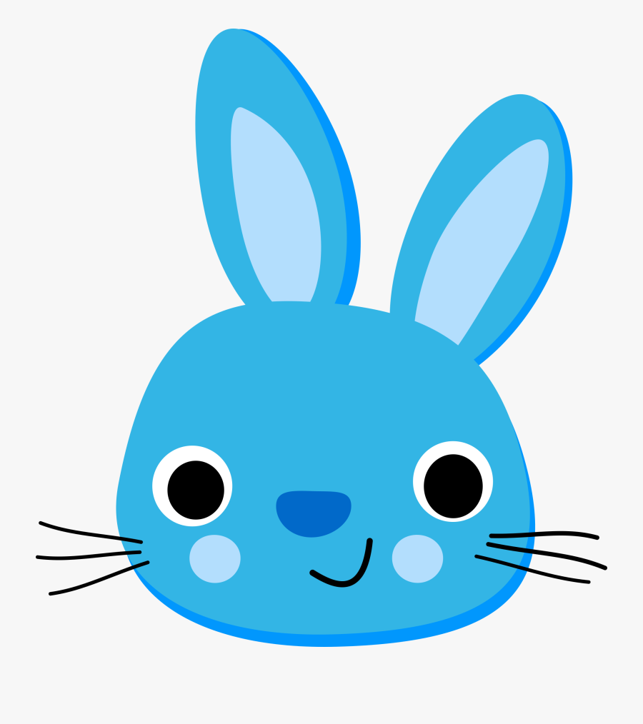 Cute Face Bunny Clip Art Rabbit Animals Clip Art - Blue Easter Bunny, Transparent Clipart