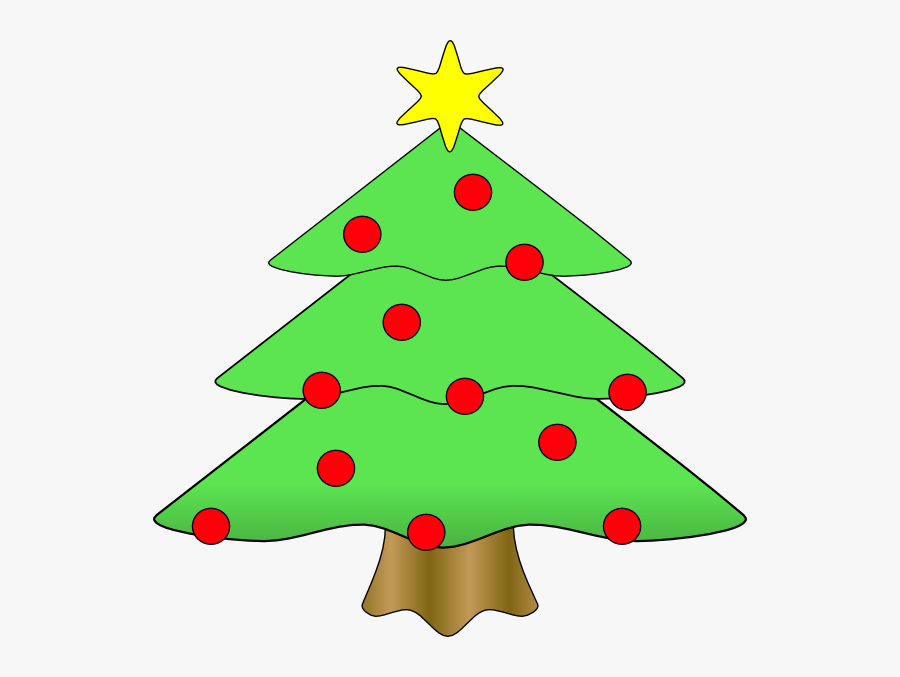 Christmas Tree With Baubles Cartoon, Transparent Clipart