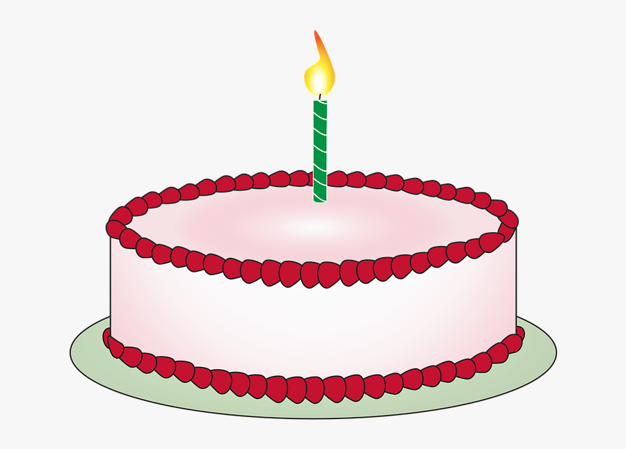 Birthday Cake Clipart Free Images 3 Clipartandscrap - Pastel Con Una Vela, Transparent Clipart