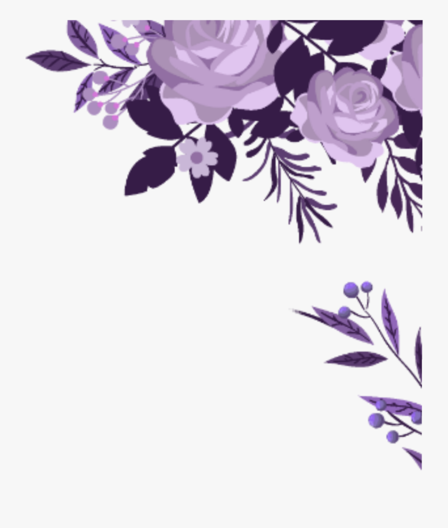 Corner Transparent Watercolor Floral Purple Flowers Border Png Free