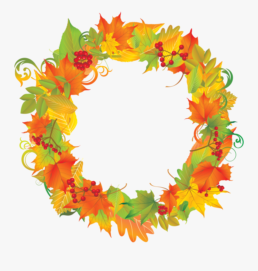 Autumn Wreath Png Clipart Image - Fall Wreath Clipart Png, Transparent Clipart