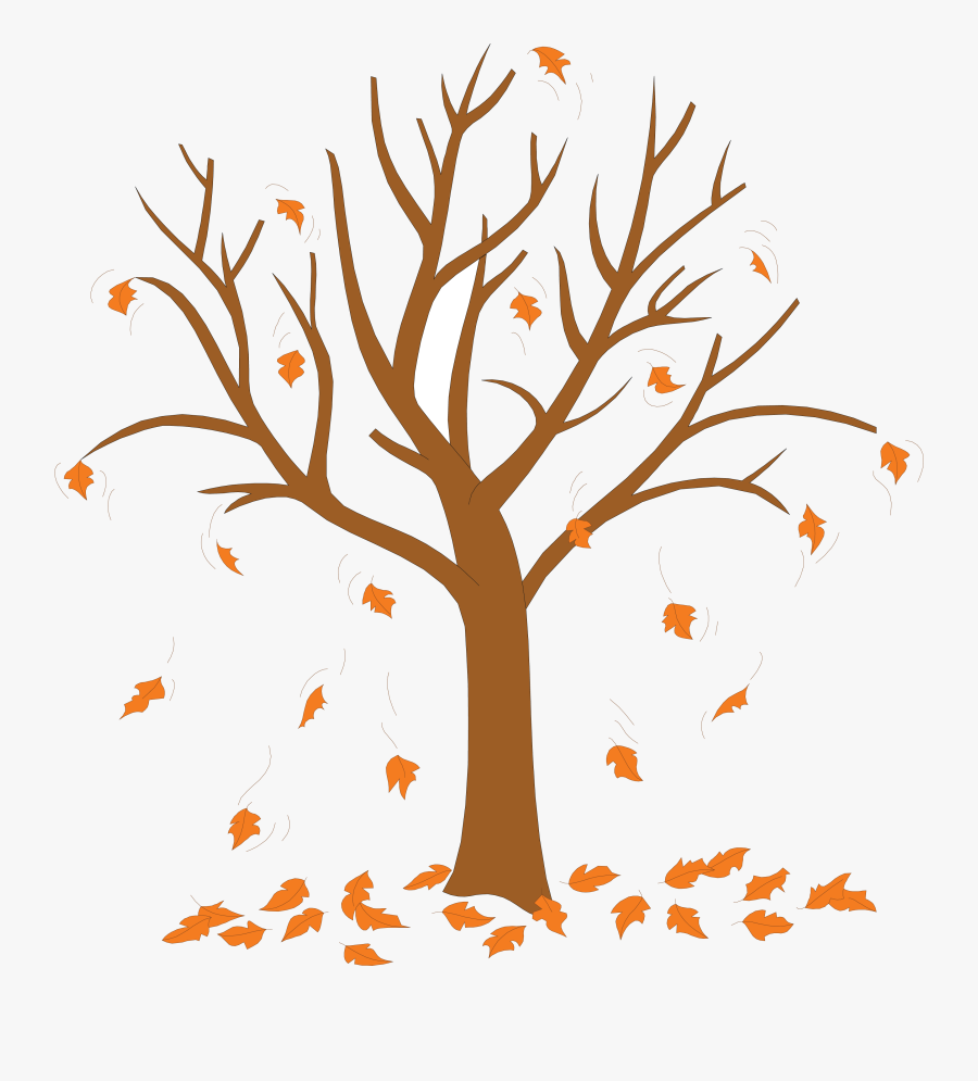 Fall Tree Clip Art With Fallin Clipart Transparent - Fall Tree Without Leaves, Transparent Clipart
