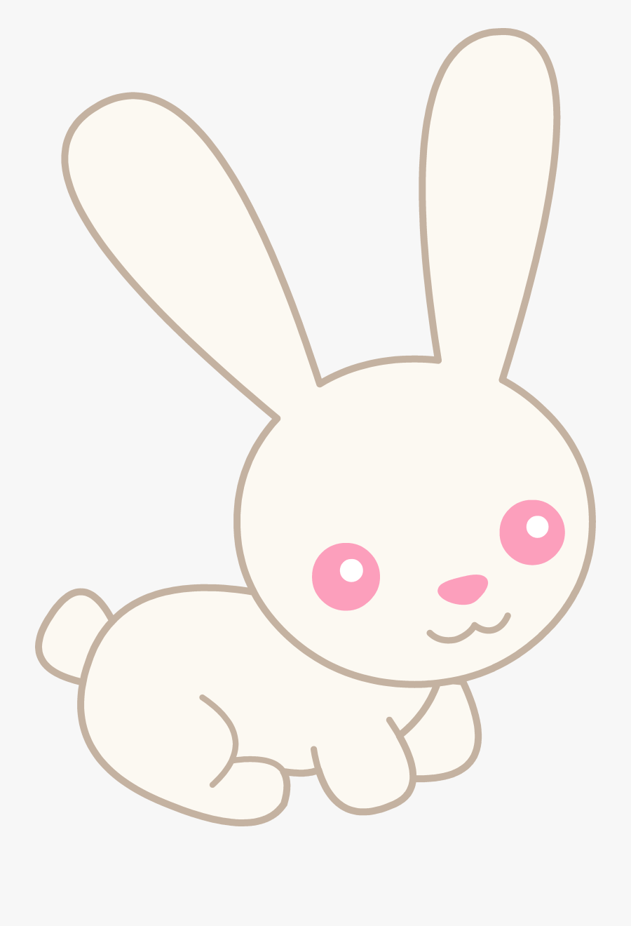 Cute Bunny Clip Art - Black And White Clipart Cute Rabbit, Transparent Clipart