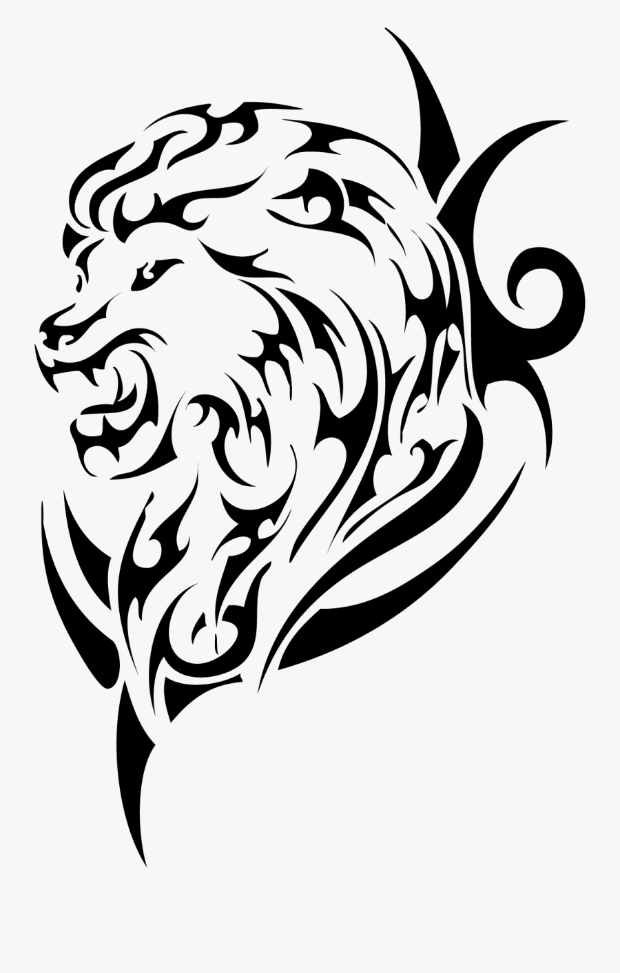 Crown Tattoo Clipart - Lion Head Tattoo Tribal, Transparent Clipart