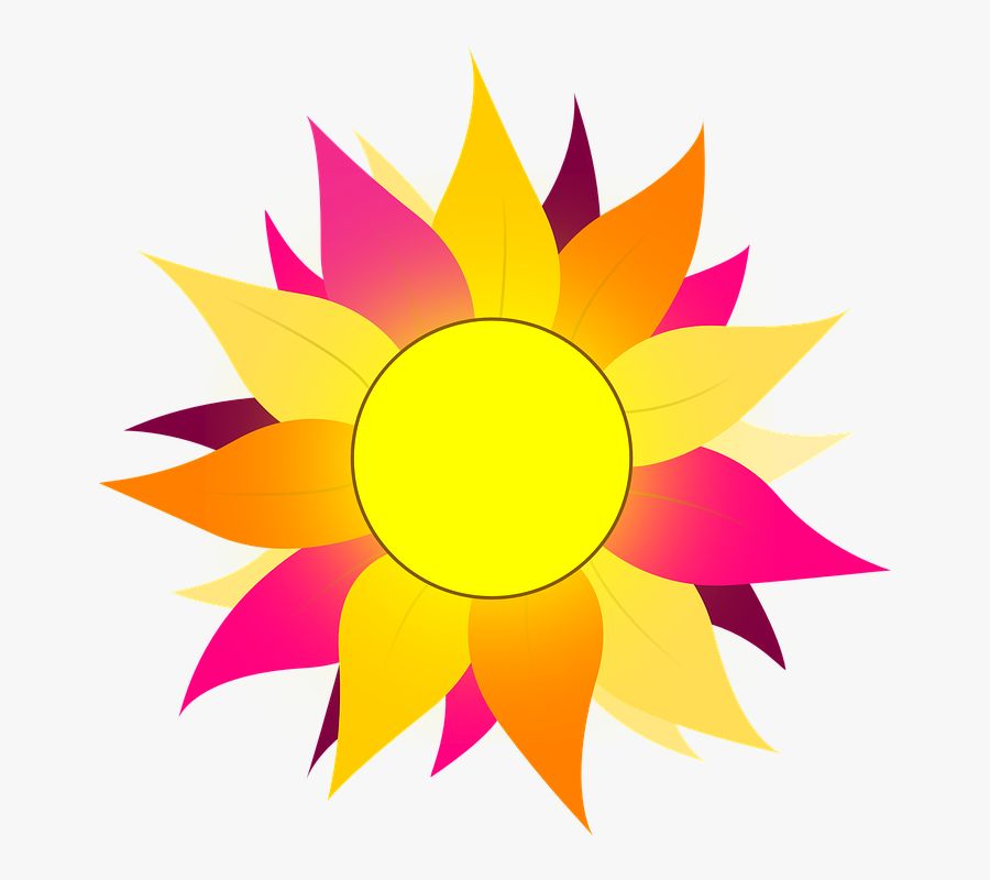 Wild Sunflower Svg Clip Arts - Pink And Orange Sun, Transparent Clipart