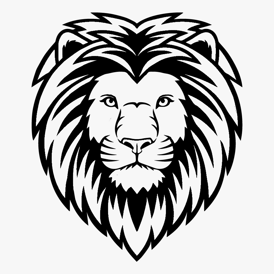 Transparent Brain - Lion Face Clipart Black And White, Transparent Clipart