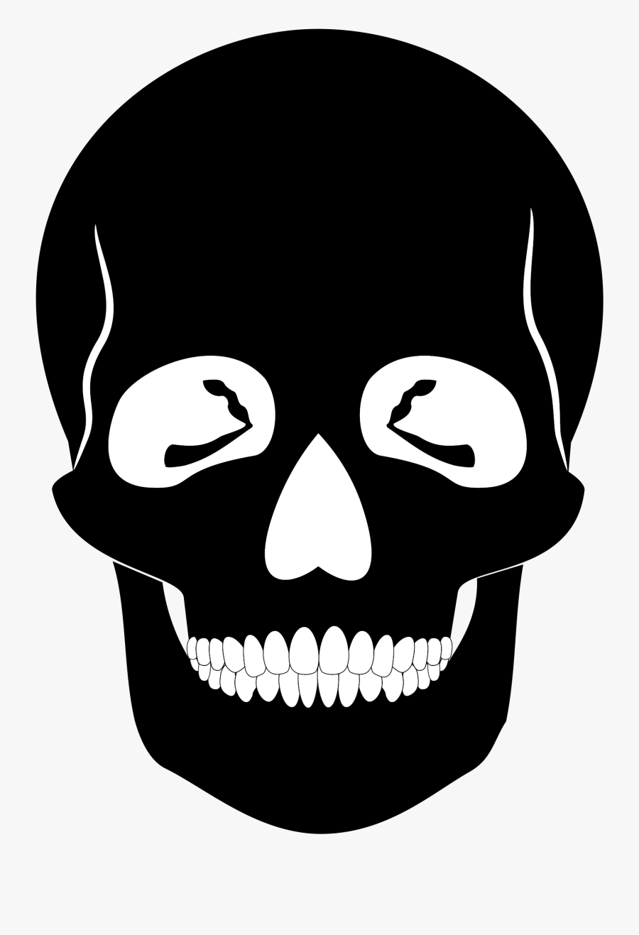 Head,silhouette,skull - Skull Silhouette Png, Transparent Clipart