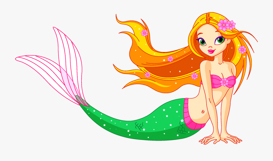 Mermaid Clip Art - Cartoon Mermaid, Transparent Clipart