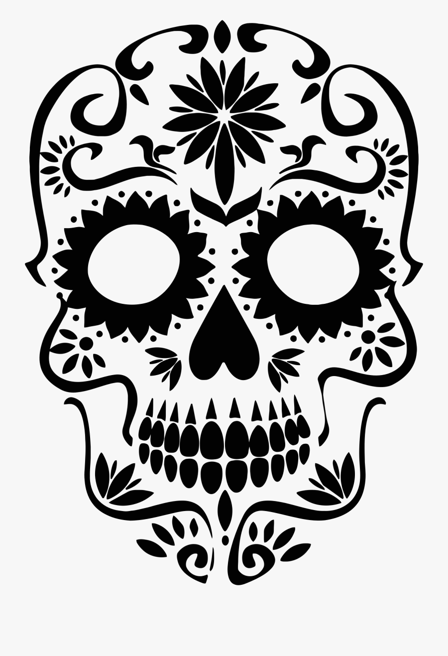 Skull Silhouette Clip Art Sugar Skull Silhouette - Sugar Skull Clipart Png, Transparent Clipart