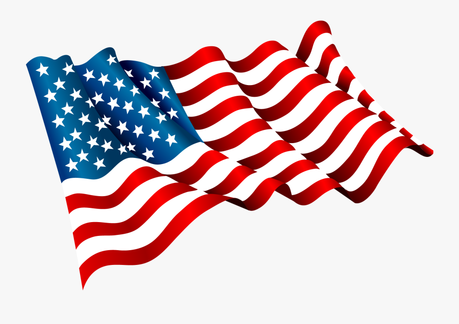 Flag Of The United States Clip Art - Flying American Flag Vector, Transparent Clipart