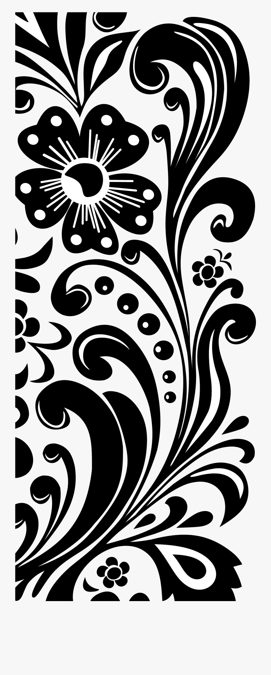 Vector Black And White Download Flower Border Clipart - Blank Wedding Invitation Templates Black And White, Transparent Clipart