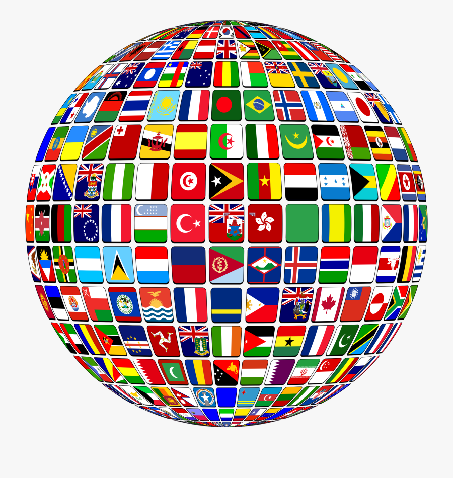Transparent Globe Clipart - Flags Of The World Globe, Transparent Clipart