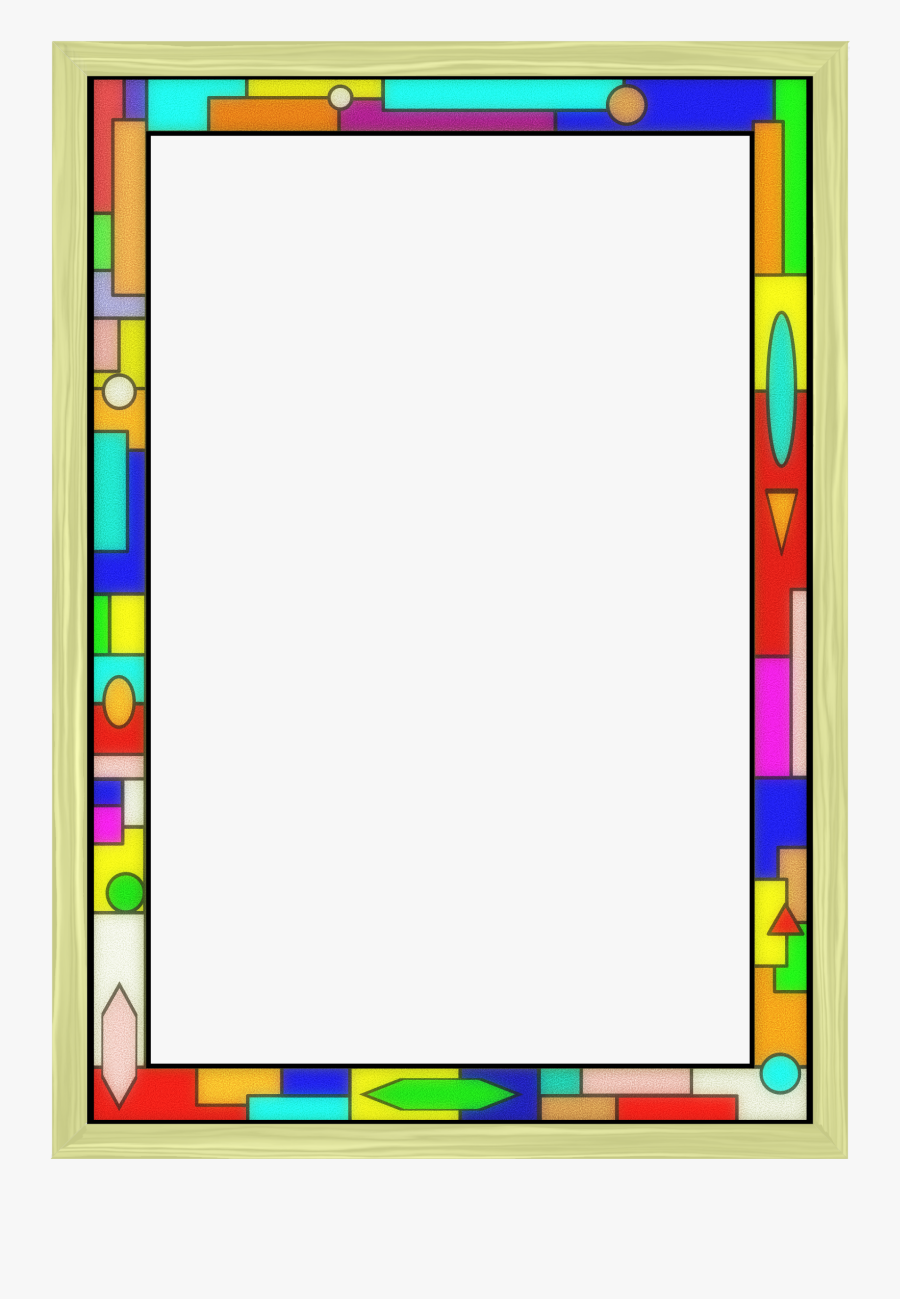 Clipart Stained Glass Border - Stained Glass Window Page Border, Transparent Clipart