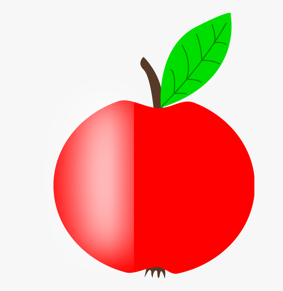 Apple Clipart, Vector Clip Art Online, Royalty Free - Apple 2 Leaf, Transparent Clipart