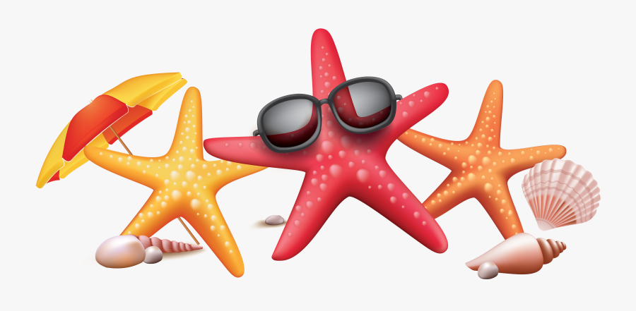 Vector Color Seaside Starfish Sunglasses Creative - Summer Sunglasses Clipart, Transparent Clipart