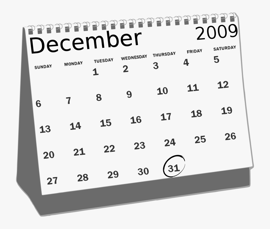 Desk Calendar - Calendar Clipart Black And White, Transparent Clipart