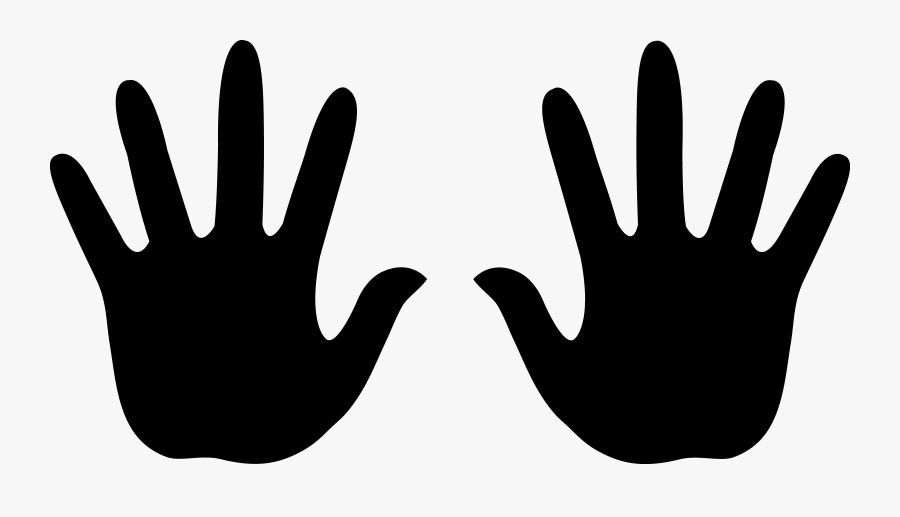 Hand Black And White Hand Clip Art Black And White - Clip Art Hand Prints, Transparent Clipart