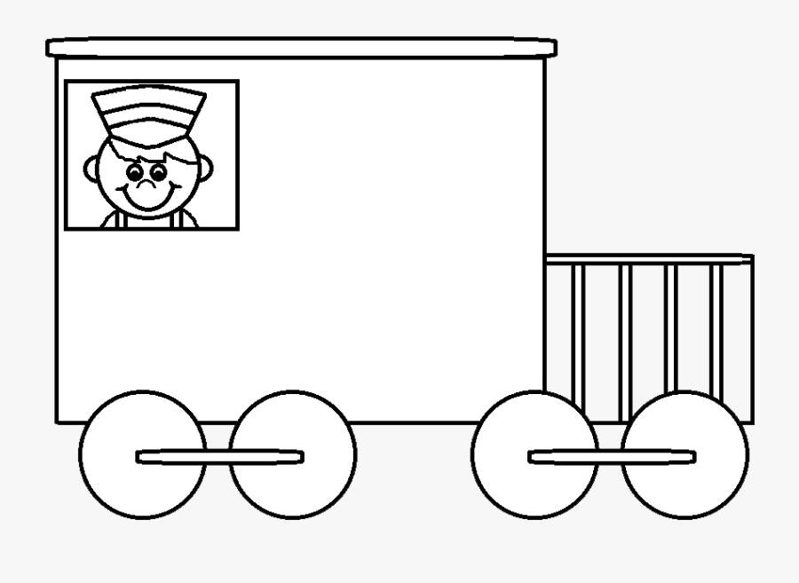 Car Black And White Black And White Train Car Clipart - Train Caboose Clipart Black And White, Transparent Clipart