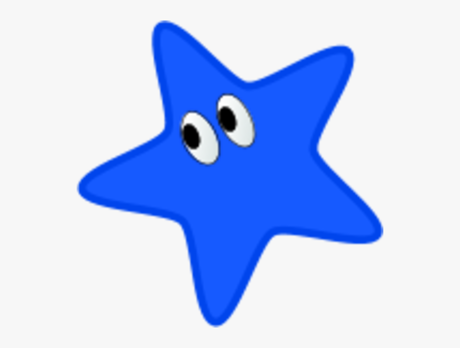 Blue Star Cartoon Clipart - Blue Star With Eyes, Transparent Clipart