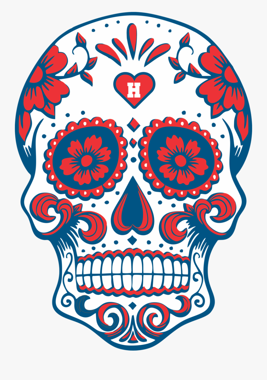 Houston Football Sugar Albb - Dia De Los Muertos Skull Png, Transparent Clipart