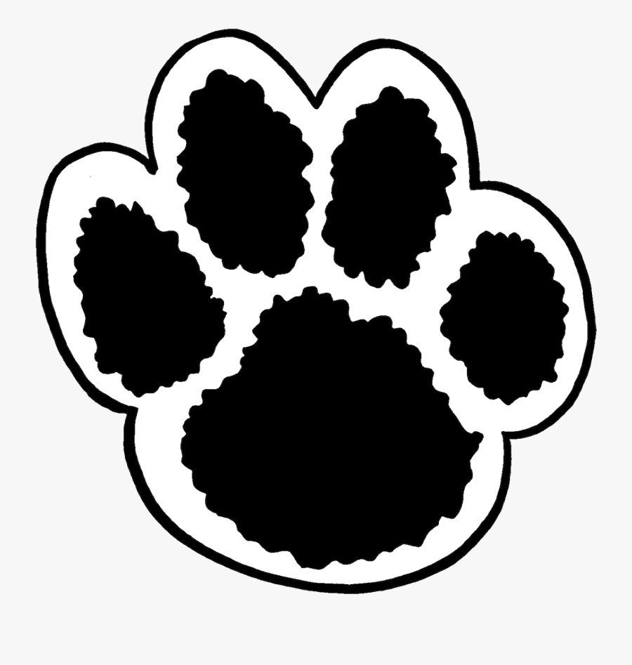 Paw Print Clip Art In Black And White Transparent Png - Tiger Paw Clipart Black And White, Transparent Clipart