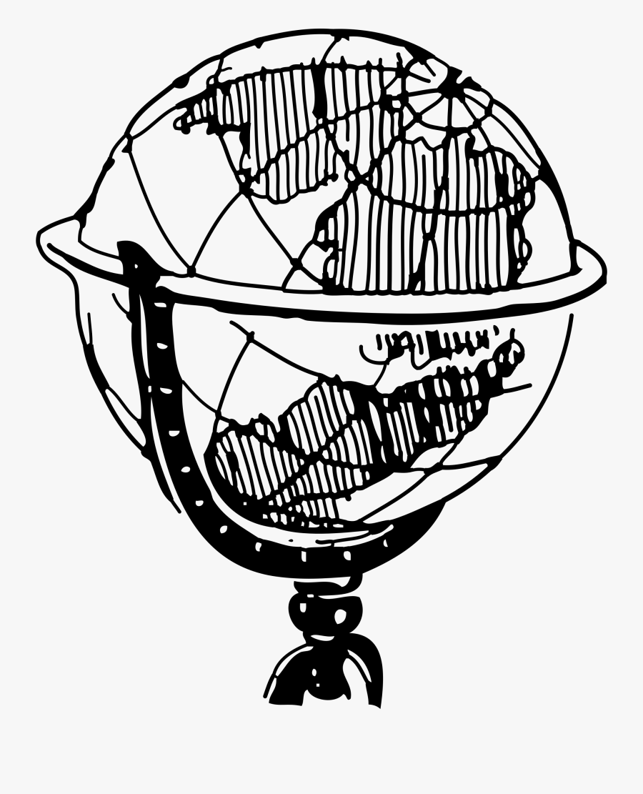 Globe Clipart History - World History Black And White, Transparent Clipart