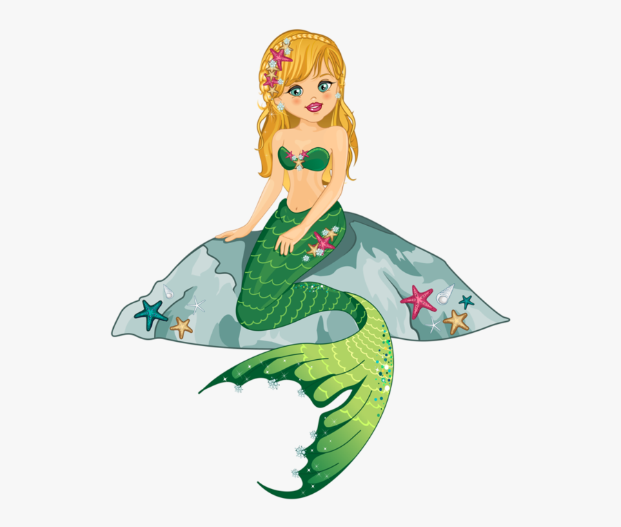Transparent Mermaid Clipart Png - Mermaid On A Rock Transparent, Transparent Clipart