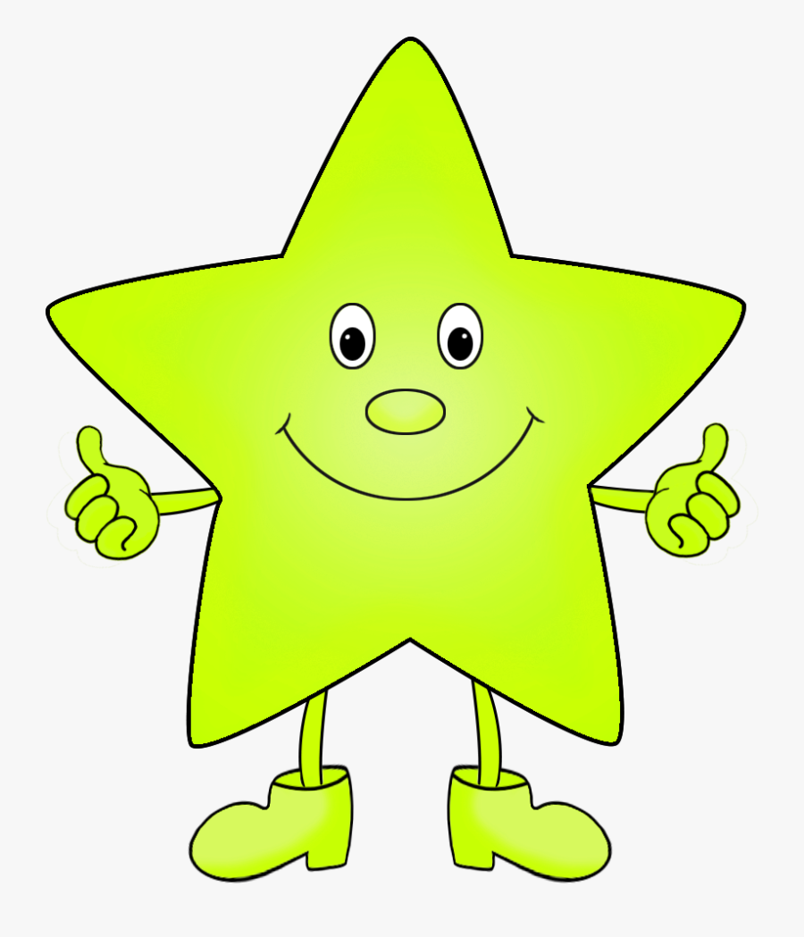 Light Green Funny Clip Art Of Star - Cartoon Star, Transparent Clipart