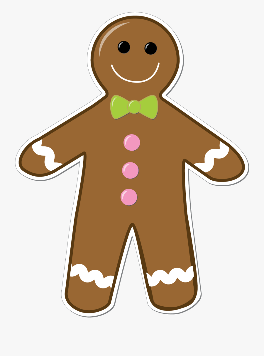 Gingerbread Man Border Clipart Kid - Transparent Background Gingerbread Man Clipart, Transparent Clipart