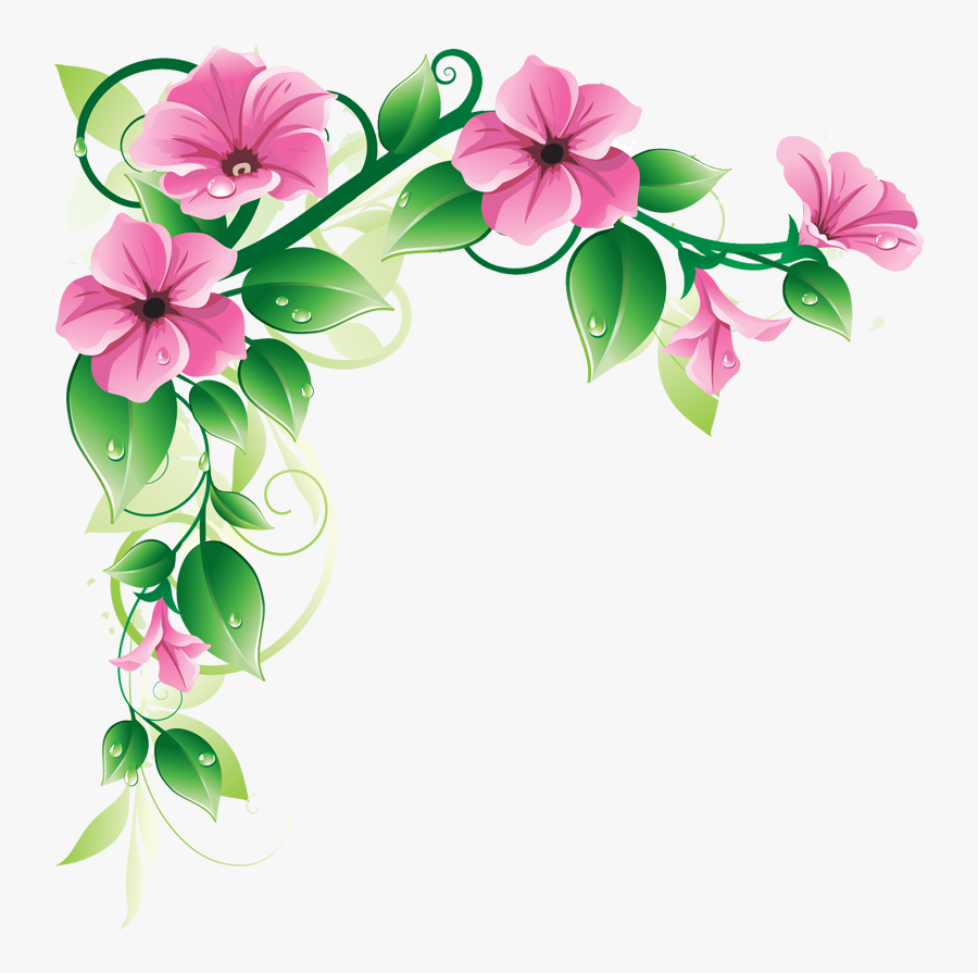 Flower Corner Design Png, Transparent Clipart