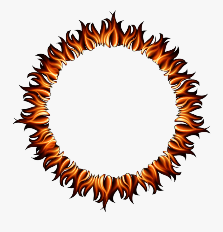 Circle Border Clipart - Circle Fire Frame Png, Transparent Clipart