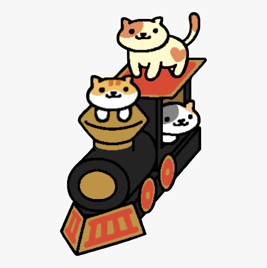 Pasty, Peaches And Pumpkin On The Cardboard Choo Choo - Neko Atsume Cats Png, Transparent Clipart