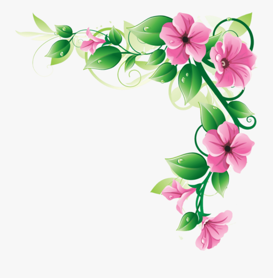 Flower Border Clipart Free Clipart Images - Flower Corner Border Png, Transparent Clipart