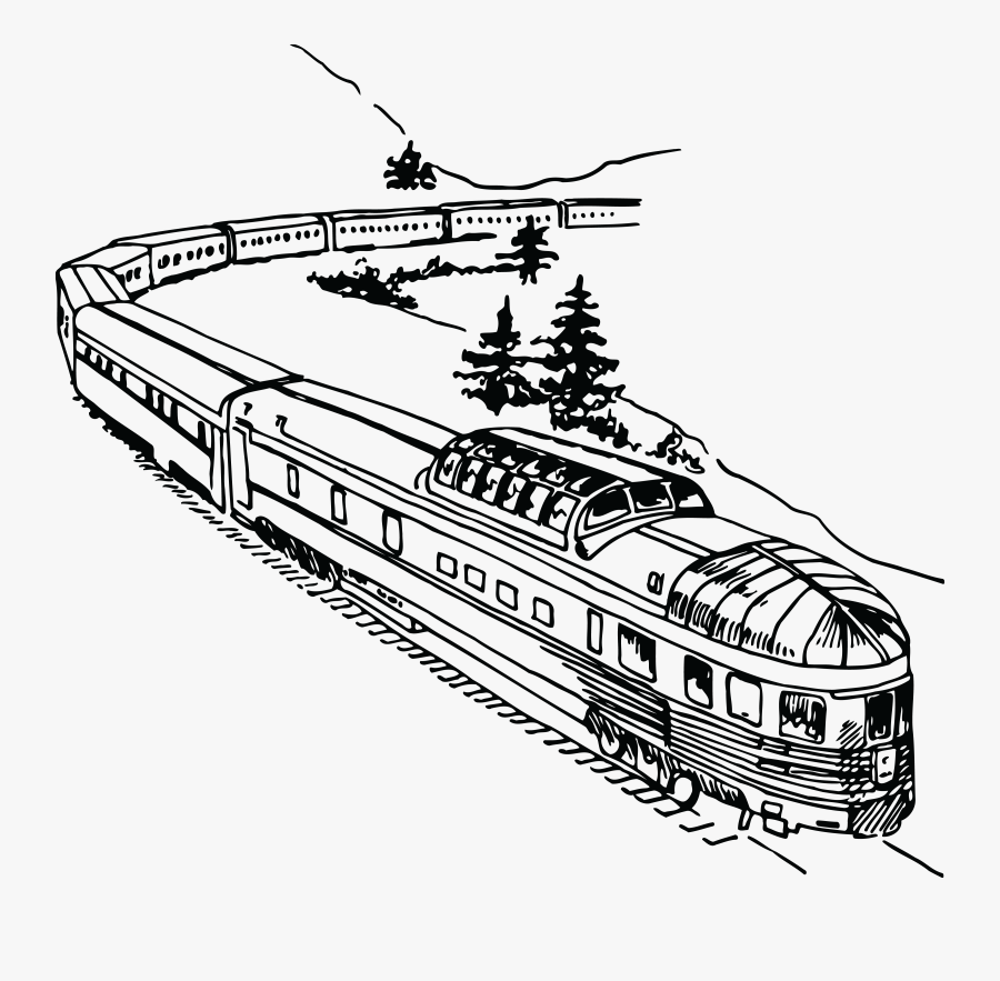 Free Clipart Of A Train - Rail Black And White, Transparent Clipart