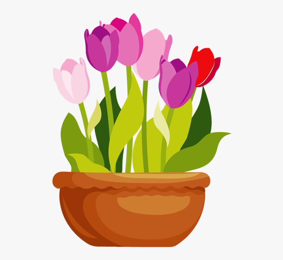 Pot Of Flowers Clipart - Flower In Pot Clipart, Transparent Clipart