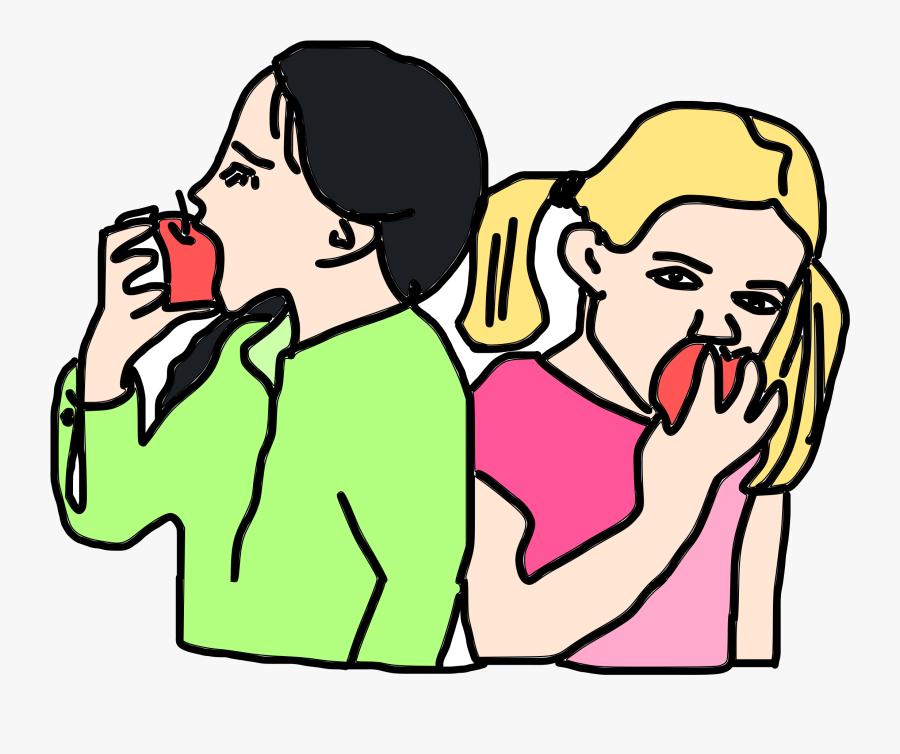 Eating Eaten Apple Clip Art Clipart Girls Are Apples - Clip Art Eating Apples, Transparent Clipart