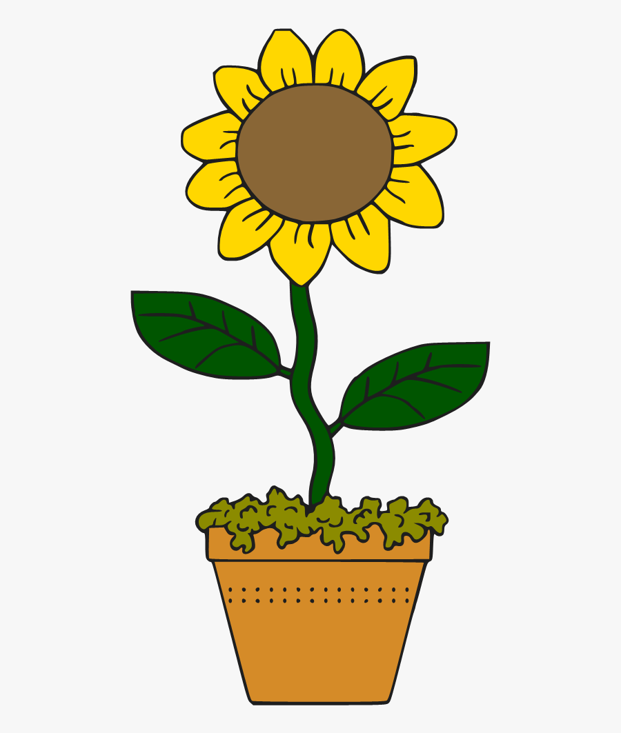 Victorian Sunflower Clipart Png - Sunflower In Pot Clipart, Transparent Clipart