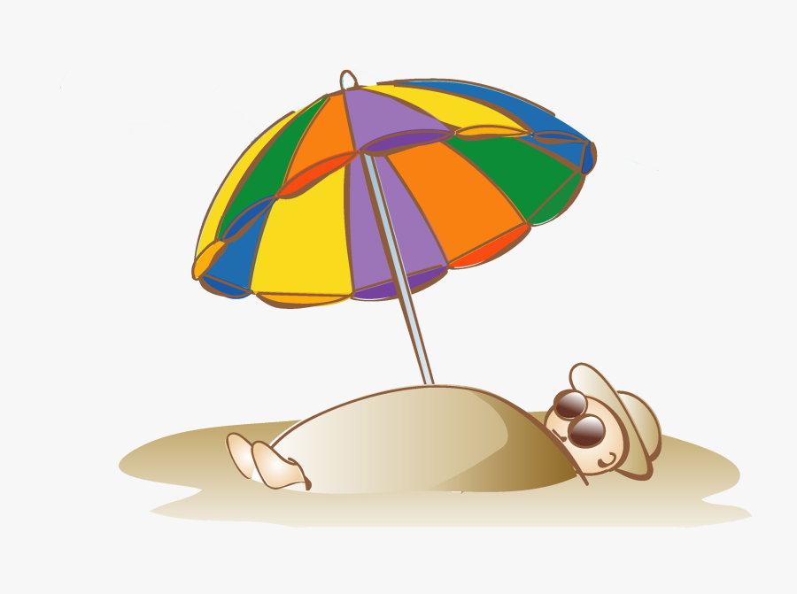 Sandy Beach Umbrella - Sandy Beach On Transparent Background, Transparent Clipart
