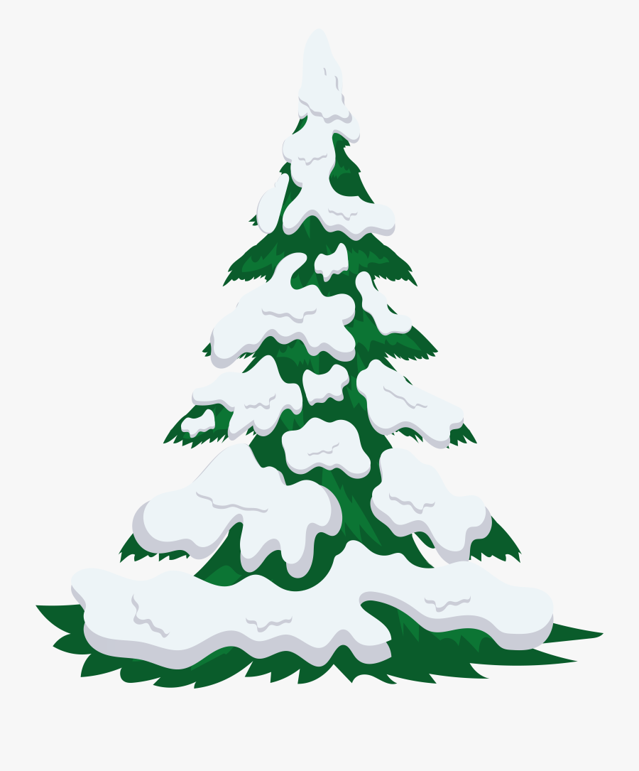 Cartoon Snowy Tree Transparent, Transparent Clipart