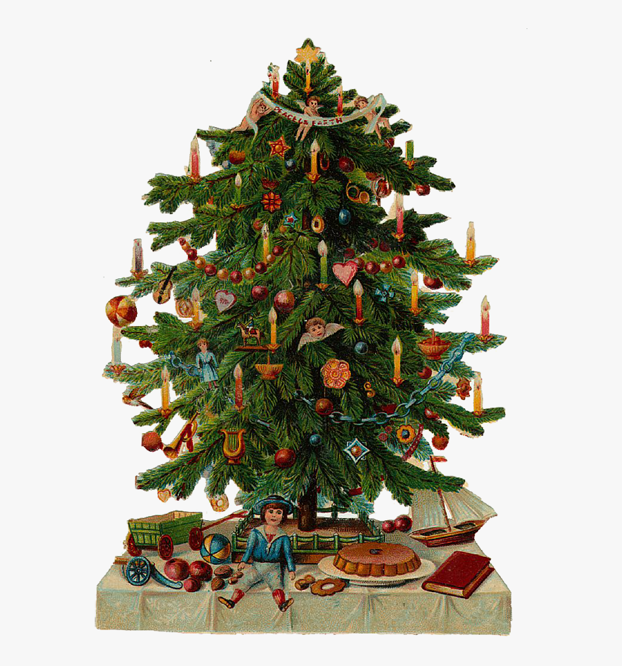 Vintage Victorian Christmas Die Cut Clip Art, Transparent Clipart