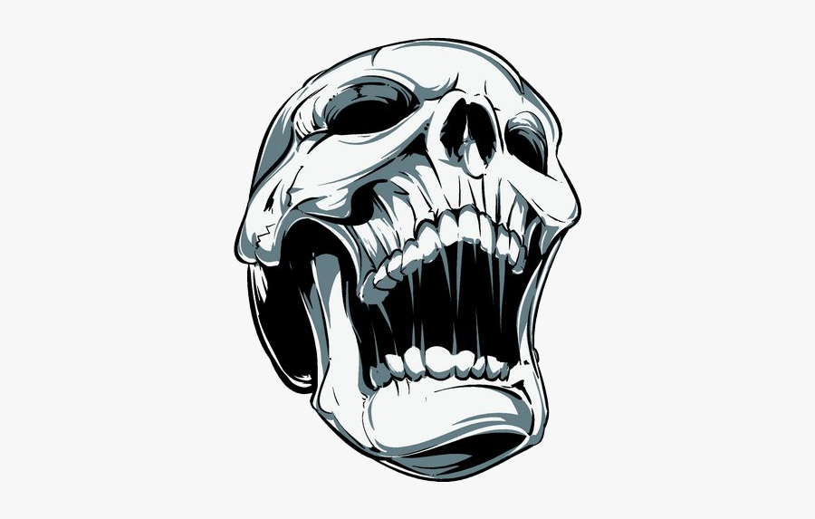 Screaming Skull Free Download Png Hq Clipart - Drawing Of Screaming Skulls, Transparent Clipart