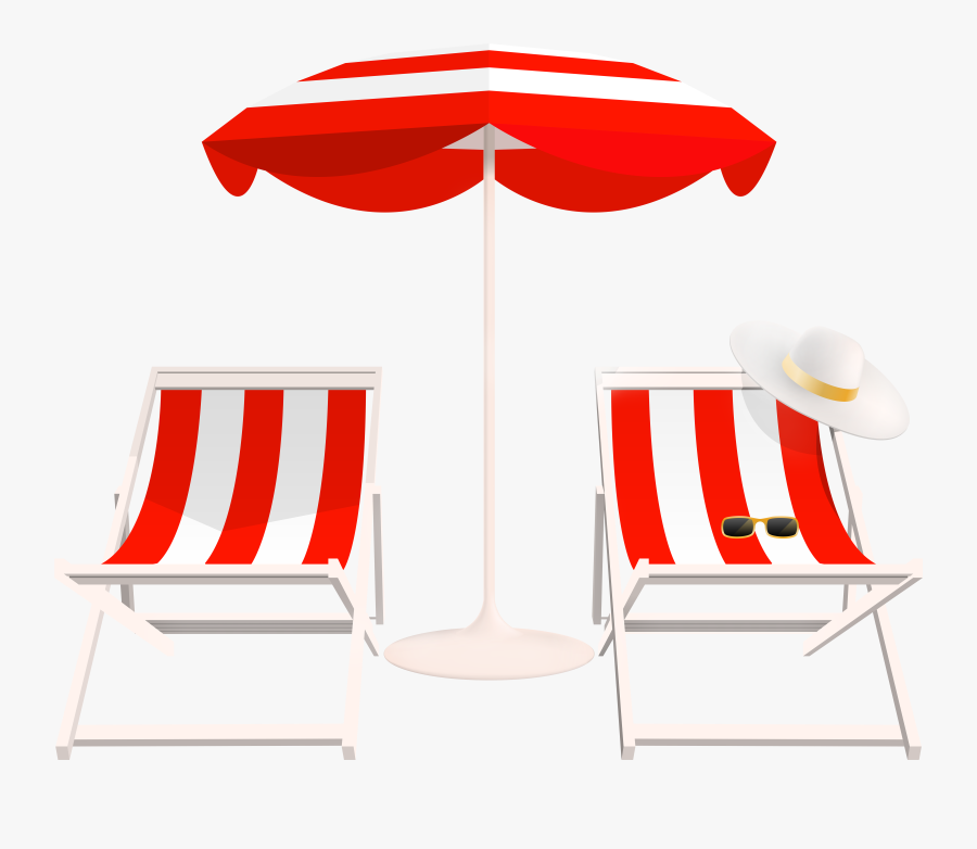 Beach Umbrella And Chairs Png Clip Art, Transparent Clipart