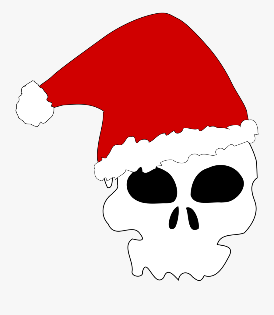 Santa Skull - Santa Claus Cap Clipart, Transparent Clipart
