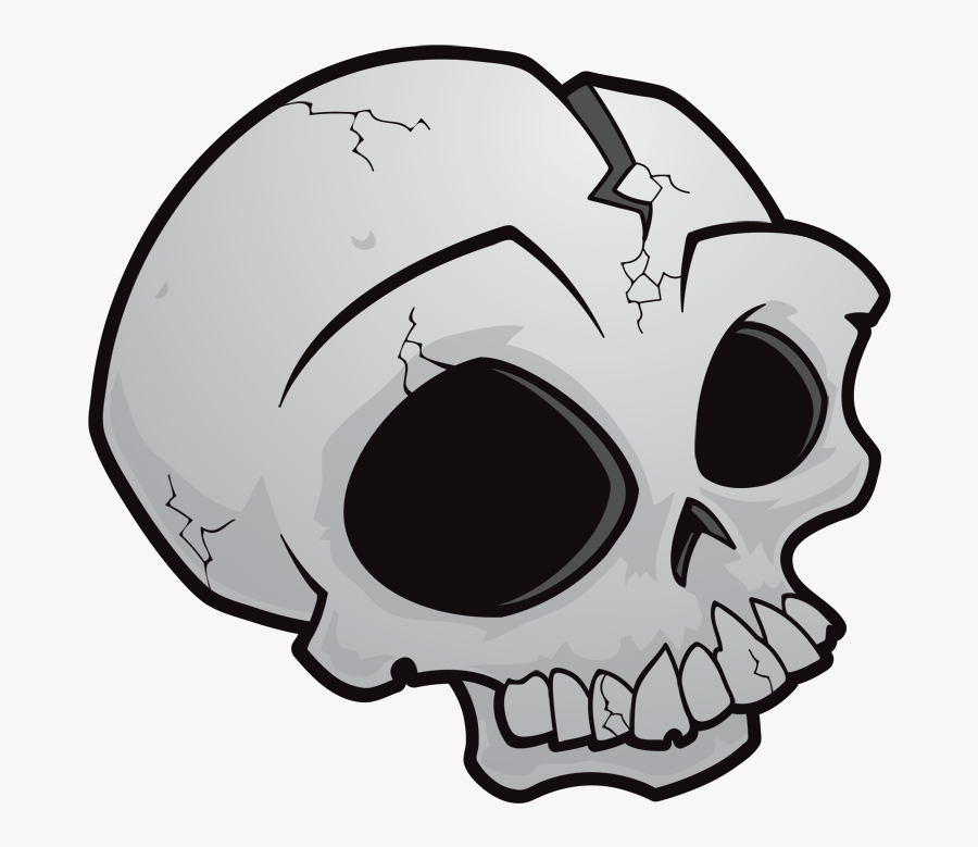 Clipart Skull Transparent Background - Cartoon Skull Drawing Transparent, Transparent Clipart