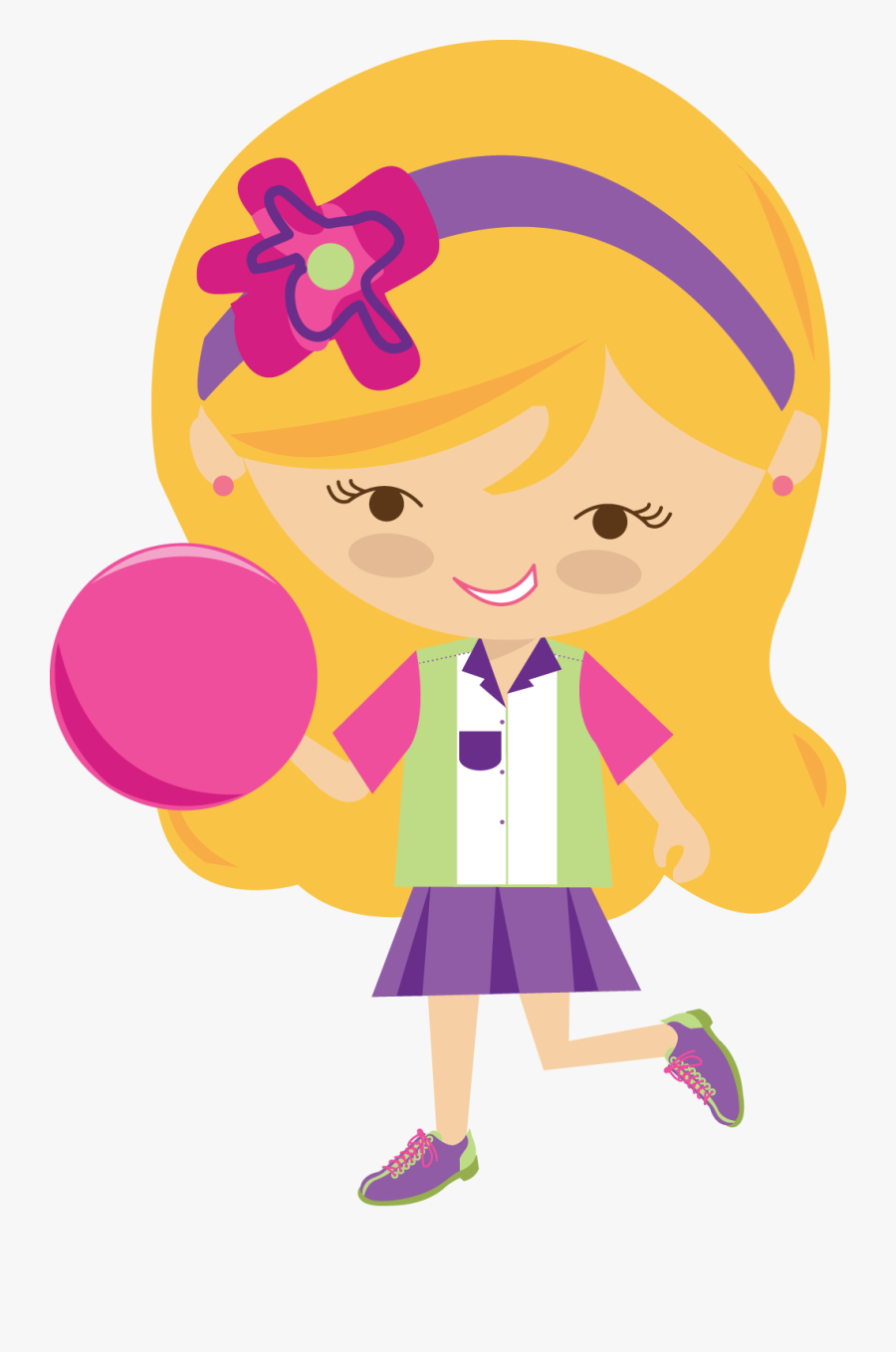 Little Girl Clipart Bowling Pencil And In Color Little - Little Girl Clipart Hd, Transparent Clipart