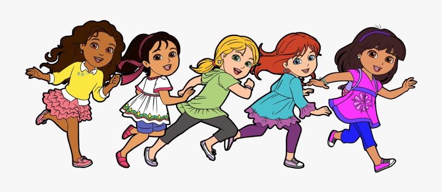 Dora And Friends Clipart Images Cartoon Clip Art - School Friends Cartoon Girls, Transparent Clipart