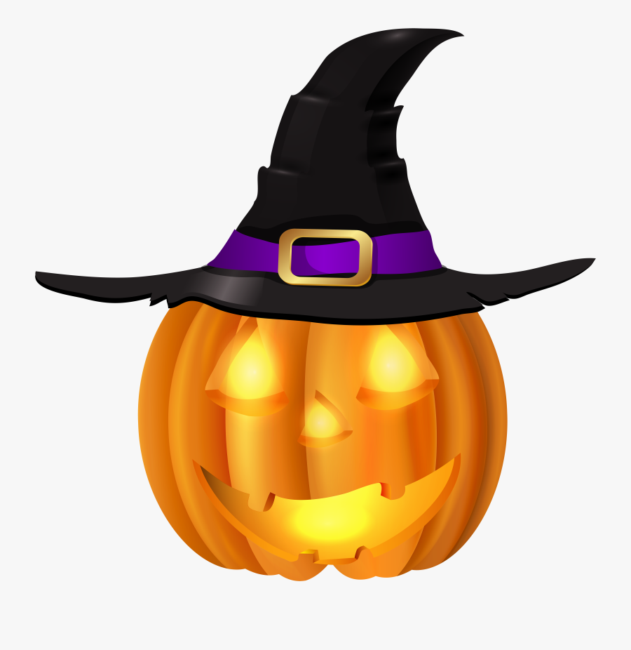 Transparent Pumpkin Clip Art - Halloween Pumpkin And Witch, Transparent Clipart