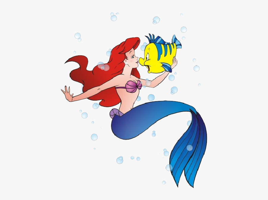 Ariel Little Mermaid 7 - Little Mermaid Ariel And Flounder Kiss, Transparent Clipart