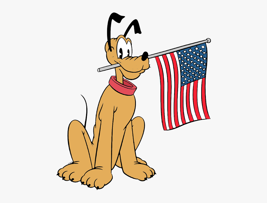Mickey Mouse Holding A Flag, Transparent Clipart